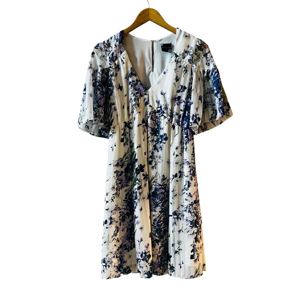 Maison Tara Printed V Neck A Line Dress Size 10